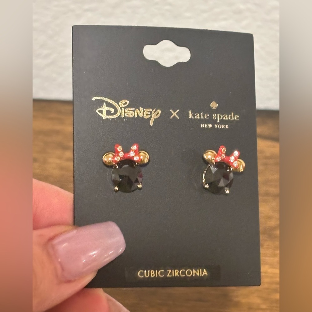 kate spade Disney Minnie Mouse Black and Red Crystal Stud Earrings - Picture 2 of 5